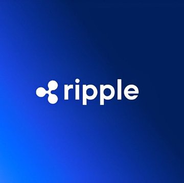 The image shows the Ripple logo in white against a blue gradient background, featuring the company's distinctive three-circle symbol next to the wordmark "ripple." It accompanies a post highlighting Ripple President Monica Long's claim that the XRP Ledger is approximately 120,000 times more energy efficient than Proof of Work consensus mechanisms.