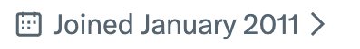 A simple text graphic displays 'Joined January 2011' next to a small calendar icon on a white background.