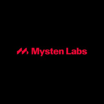 The image displays the Mysten Labs logo in red against a black background. It relates to the announcement about Mysten Labs co-founder Kostas Kryptos's plans to manufacture affordable quantum-safe NFC wallet cards through a leased factory.
