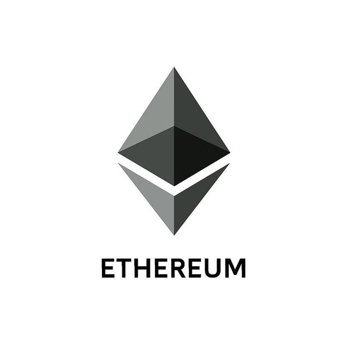 The image displays the Ethereum logo (a gray and black geometric diamond shape) above the word "ETHEREUM" in bold black text, representing ETH's recovery above the $2,500 price level mentioned in the post.