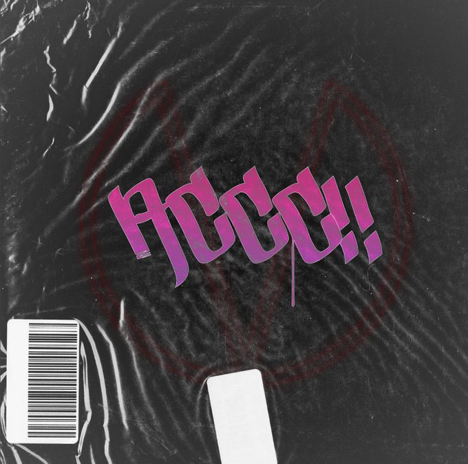 Graffiti-style text reading 'PITCREE' in purple on a black, wrinkled plastic background with a barcode visible in the corner.