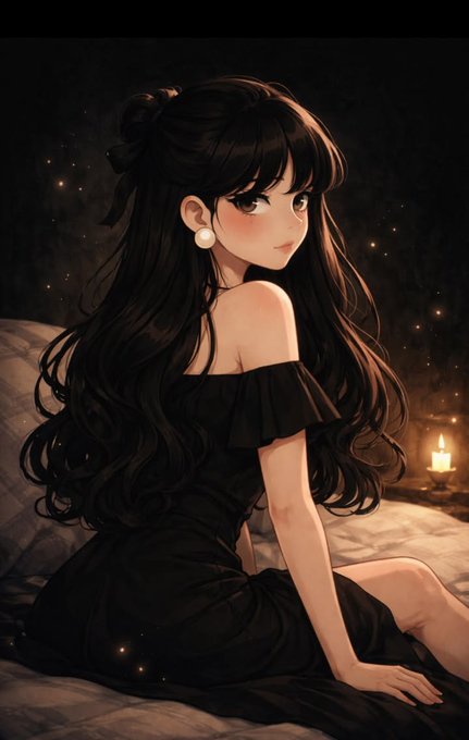A young woman with long, flowing black hair and a black off-shoulder dress sits gracefully in a dimly lit room beside a glowing candle, casting a warm, contemplative mood.

The image's intimate, pensive atmosphere complements the post's reflective tone about patiently observing $RIVER near a key support zone, suggesting quiet vigilance rather than reactive trading.