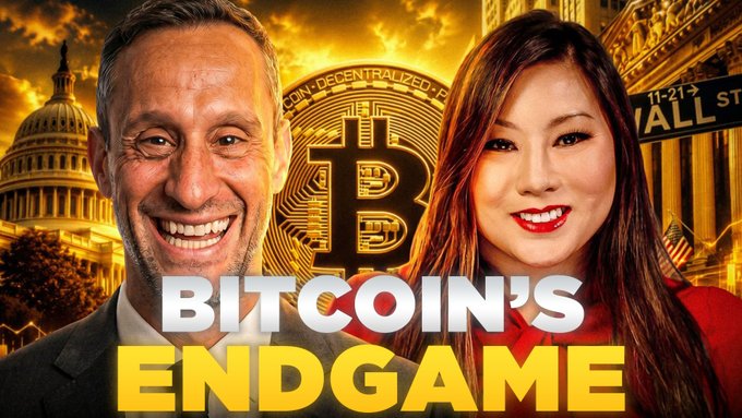 The image features a man and woman standing next to each other, with a large Bitcoin logo in the background. The text "Bitcoin In Every Brokerage Account CHANGES EVERYTHING!" is displayed above them, indicating that Bitcoin has become an integral part of many people's financial lives.