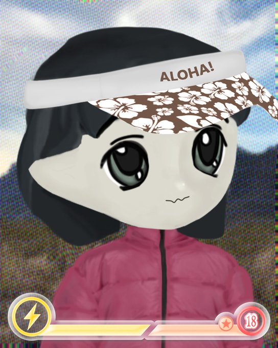 Milady #434, featuring the character wearing an "ALOHA!" hibiscus-patterned visor and pink puffer jacket, sold for Ξ0.934 ($2,488) between the seller 0x4eC3...B874 and buyer 0x854D...34C7. The image displays the NFT with its level (18) and energy indicator overlaid on the artwork.