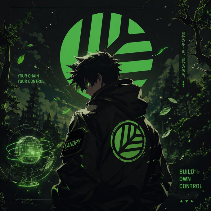 The image features an anime character wearing a green jacket with a white logo, standing against a dark background that includes trees and buildings. The character appears to be looking up at something or someone above them. In the corner of the image, there is text that reads "Build your own custom control @NucleusCodes". This suggests that the anime character might be a part of an online community or a fan-based project where fans can create their own characters and customize them according to their preferences.

The post seems to be promoting the idea of creating one's own character, possibly in a virtual world like the one depicted in the anime. The image also includes a globe, which could represent the interconnectedness of online communities or the vastness of the digital landscape where fans can collaborate and share ideas.