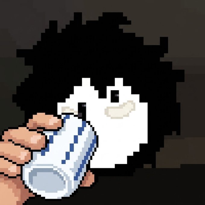 A pixel-art ghost with a mischievous smile holds a shattered or cracked white token/mug, symbolizing the broken/dumped old token whose holders are promised a 1:1 airdrop of a new replacement token.