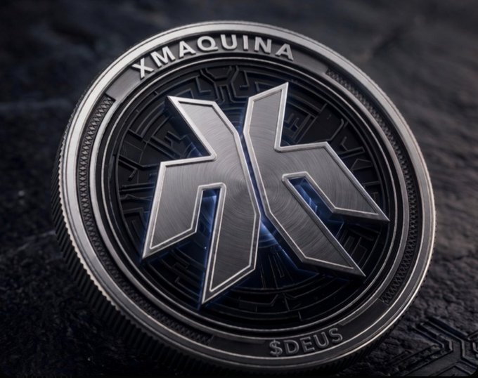 The image features a silver coin with a blue logo that says "DEUS" on it, placed on a black surface. The text "TOMORROW IS FINALLY THE DAY! $DEUS TGE DROPS 27.05.2021!" is also present in the image. This combination of elements suggests that the coin might be related to cryptocurrency or digital currency, as the phrase "DEUS" could potentially refer to a specific type of cryptocurrency or token. The presence of the word "TOMORROW" implies that there may be an upcoming event or release related to this coin, such as the TGE drop on a particular day.