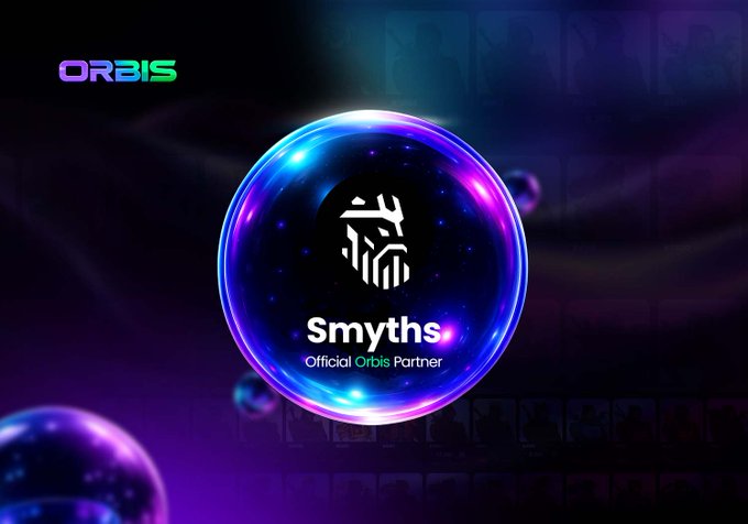 Promotional image for Smyths, labeled as an 'Official Orbis Partner,' featuring a glowing iridescent sphere containing the Orbis-style 'S' logo against a purple background.
