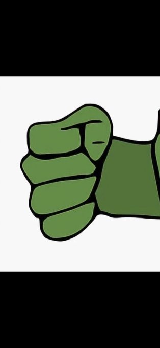 A cartoon-style green clenched fist on a white background, characteristic of internet meme imagery.