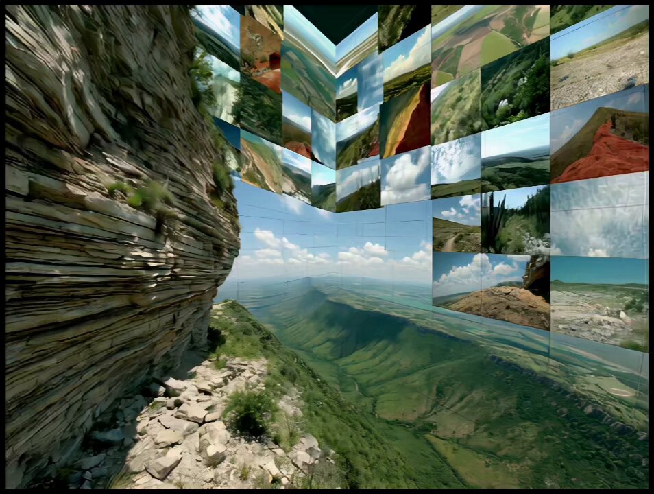 The image features a collage of various pictures depicting different landscapes, including mountains, waterfalls, and other natural scenery. The collage is composed of multiple photos arranged side by side, creating an artistic and visually appealing display. The text "My piece for BYOBmxTEIA event Tomorrow in Ciudad de México Organized by @psychofuturist with the support of @TeiaCommunity" suggests that this image was created as part of a BYOB (bring your own bottle) event, where attendees are encouraged to bring their own bottles and enjoy the stunning natural surroundings. The collage serves as a visual representation of the beauty and diversity of nature, inviting viewers to appreciate and explore these landscapes.