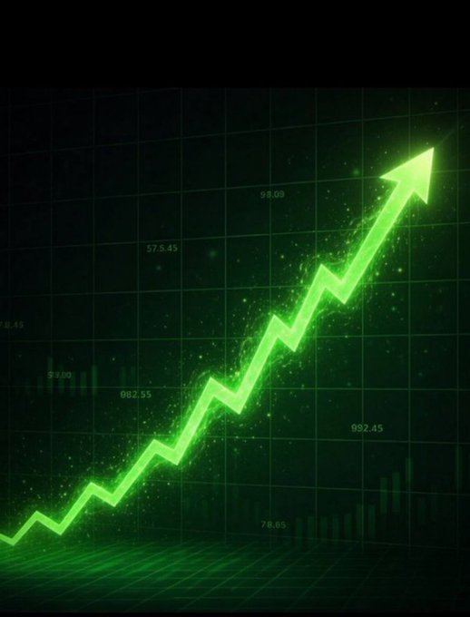 A glowing green upward-trending arrow chart on a dark grid background displays market cap numbers (78.65, 91.09, 573.45, 882.55, 992.45, etc.), visually reinforcing the post's claim of massive gains on memecoins $CATE, $ANSEM, $PIPEDOG, and $JIMOTHY with multipliers ranging from 183x to 1613x.