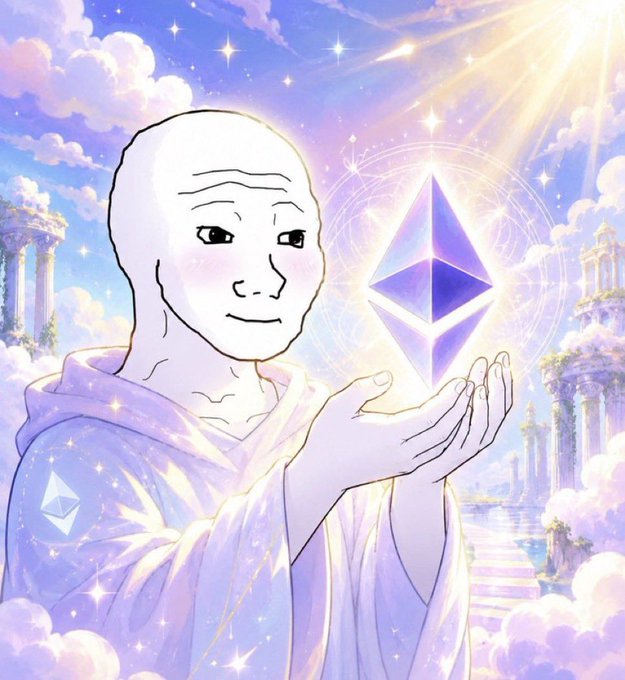 The image shows a person wearing a robe, holding a diamond or gemstone up to their face as if they are presenting it for sale or negotiation. The backdrop features a painting of an angelic figure surrounded by clouds and stars. The caption reads: "I want to trade @HyperliquidX on #WOJAK".