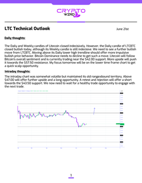 The image features an Excel table with several columns of data and a line graph indicating Bitcoin's price fluctuations over time. The text next to the graph indicates that the price has been closing indecisively, meaning the market has been very volatile due to anticipated bullish moves. Furthermore, the text suggests that it is essential to identify a better chart structure for detecting potential buying opportunities or avoiding losses in this situation. In contrast, Bitcoin appears to be at $47.00 near the support level of $43.53 on its intraday chart.