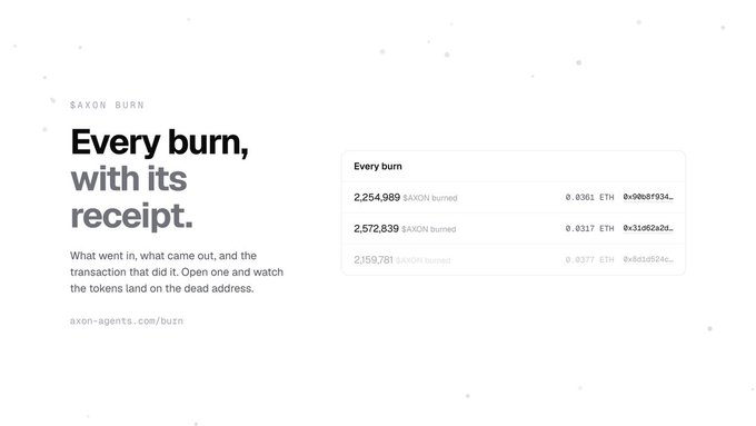 A webpage for 'SAXON BURN' titled 'Every burn, with its receipt' displays cryptocurrency transaction records showing millions of SAXON tokens burned.