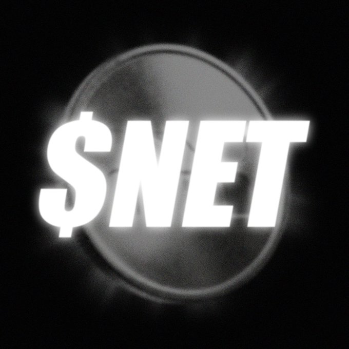 The image features a black background with white text that reads "SNET". This text is surrounded by a circle, which has a dollar sign inside of it. The words "Who wants $net airdrop?" are written below this circle.