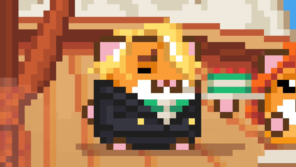 The image features a cartoon hamster wearing a suit, sitting on a wooden floor with its eyes closed. The hamster appears to be in a relaxed position, possibly taking a break or enjoying some rest time. The scene also includes other cartoon animals, suggesting that this might be an art contest or a social media post related to the Big Piece Treasure hunt.