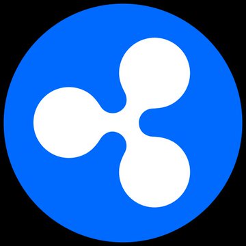 The Ripple (XRP) cryptocurrency logo, consisting of a white three-lobed symbol on a blue circular background.