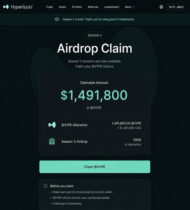 A black and green screen displays a claim for $1,479,800 against the Airdrop cryptocurrency, with a claimable amount of 1,848,000.