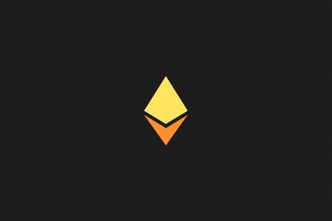 The image features a logo for an online cryptocurrency called etherum. The logo consists of a yellow triangle with a red border, which is the main focus of the image. The background of the image is black, providing contrast to the vibrant colors of the logo. The text "eth" and "etherum" are also present in the image, further emphasizing the connection between the logo and the cryptocurrency being promoted.