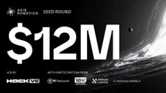 A cryptocurrency seed round graphic showing '$12M' raised by Pocket Network with participation from RockTree Capital, OK Group, and others.
