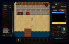 Three mobile game screens showing different pixel-art adventure games with control panels and inventory interfaces.
