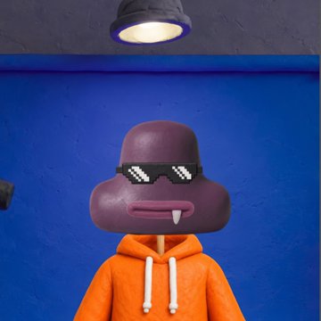 A stylized character with a purple helmet, pixelated "deal-with-it" sunglasses, and a fang poking out wears an orange hoodie under a spotlight, embodying the meme-ready, gritty "Jasich multiverse" vibe with a playful "Are you scared" edge.