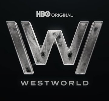 The Westworld HBO Original logo featuring a metallic 'W' on a black background.