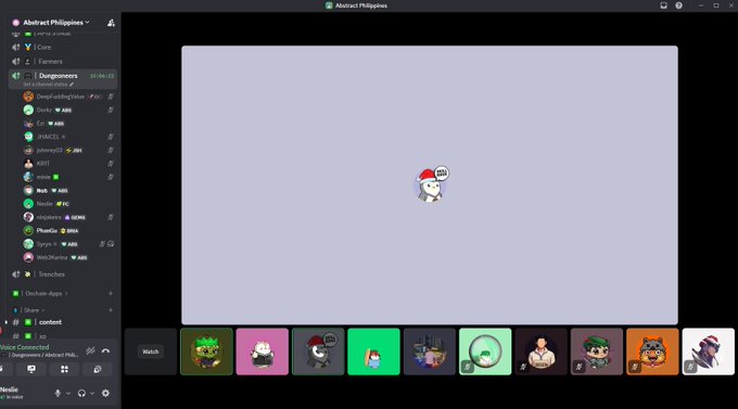 A screenshot of the Telegram desktop app shows a chat room titled 'Abstract Philippines' with the user 'JRCSL' highlighted in the left sidebar, and a penguin avatar in the main chat area.