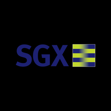 The Singapore Exchange (SGX) logo is displayed in bold blue lettering alongside its distinctive blue and yellow striped emblem on a black background. The image visually represents the post's announcement of SGX becoming the first major traditional exchange to offer crypto perpetual futures to US institutional investors.