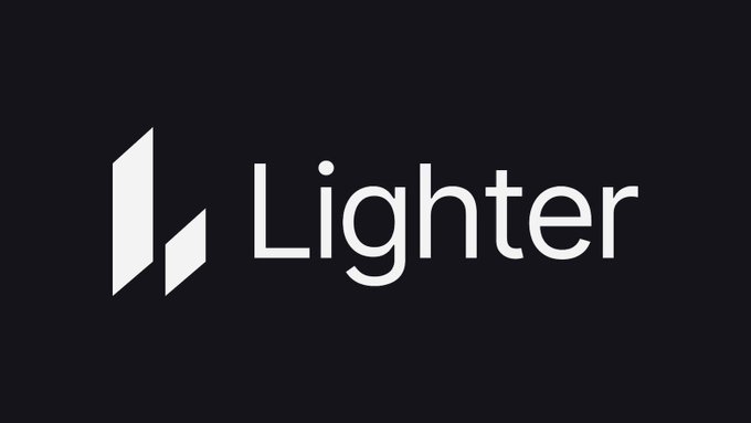 The Lighter logo displayed in white on a black background, featuring a stylized 'L' icon next to the wordmark.
