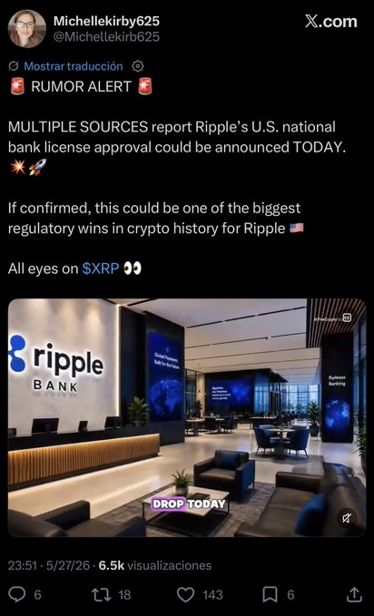 The image shows a screenshot of a Twitter post by @nikitabier Nikita. The post contains text that appears to be about Ripple cryptocurrency, with screenshots of Ripple's office space and logos. The post also mentions other accounts reposting the content, suggesting that it is being shared across various platforms. The main message of the post seems to be about Ripple cryptocurrency, but there are other elements in the image that may provide additional context or information related to the topic.