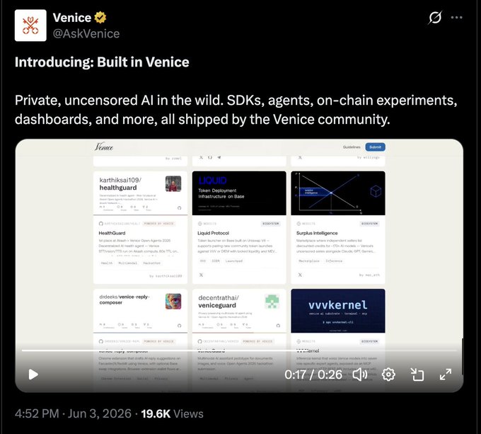 The image contains a screenshot of a webpage, specifically an article about an AI system that has been built. The text "Private-unsealed AI in the wild" can be seen, indicating that the system is not yet fully public or accessible to everyone. The post also highlights how this AI system could benefit certain companies and individuals.