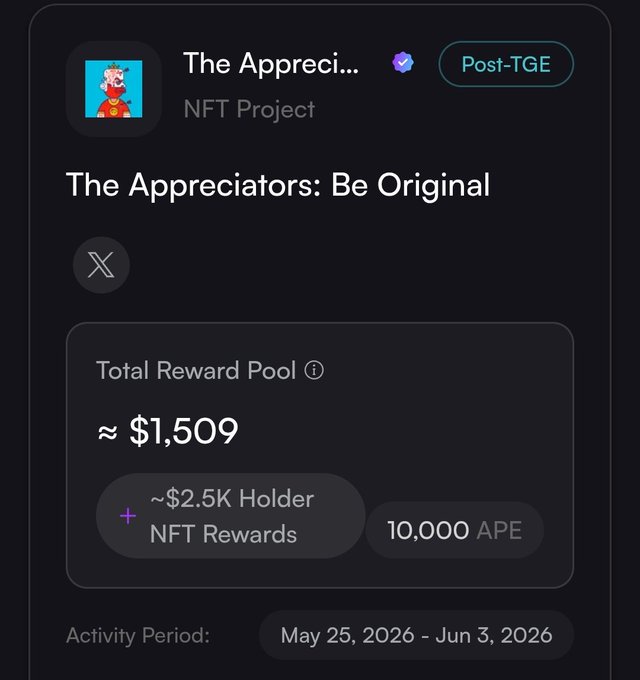 The post displayed here appears to be about an Appreciation campaign or post, which has been approved by a group of users for approval. It seems that the app has notified its followers through various channels, such as messaging apps like WhatsApp and Skype, email messages from NFT holders, and even via social media platforms. 

The image captures the moment when the Appreciation campaign has been approved. The time shown on the screen is around 12:55 PM (25 minutes). This highlights a specific time period during which the post was approved by the users.