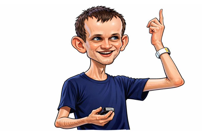 A cartoon illustration of a young man with short brown hair in a blue t-shirt, pointing upward with one hand while holding a phone in the other.