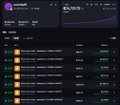 A Polymarket interface showing trading activity with a significant portfolio value of $397,084 displayed prominently, alongside a list of market positions related to BTC and ETH 5-minute up/down predictions. The image visually supports the post's claim of substantial earnings from high-frequency trading on small $38 average trade sizes in crypto prediction markets.
