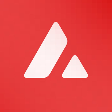 A graphic featuring a white, stylized 'A' logo with a smaller triangle beside it on a solid red background.