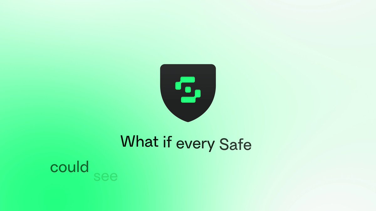 The image features a green shield with a black logo, which reads "What if every safe?" Below the shield, there's text that says "Safe shield is protecting multisig users on a daily basis." The focus of this image is on the message behind the shield and its significance in relation to the post.