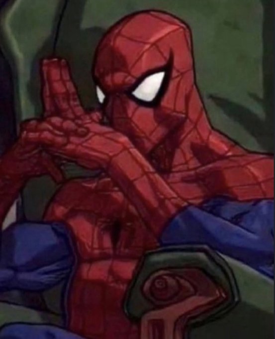 An animated image of Spider-Man in his classic red and blue costume, pressing his hands together in his signature web-shooting gesture.