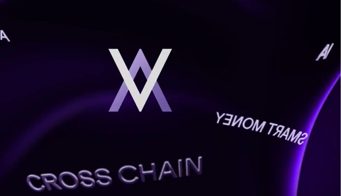 A logo graphic with a stylized 'W' emblem on a purple background featuring the text 'CROSS CHAIN' and 'SMART MONEY'.