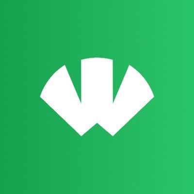 A white stylized 'W' logo on a solid green background.