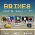 An advertisement banner for 'BRIXES' featuring animated pixels on ABC, with a '1509' item count, 'ABC' category, and a $2.99 price.