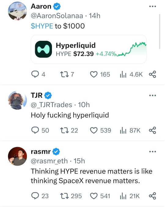 In the image, there are three Twitter posts related to a post about investing in spaceX. The first post features a quote from a PhD student named RASMRS who says that thinking hype matters when it comes to investing in spaceX. The second post is a quote from a Nobel Laureate, and the third post includes a quote from a Twitter user with the handle @AaronSolanaa. These posts are all related to the same topic of investing in spaceX, but they provide different perspectives on the matter.