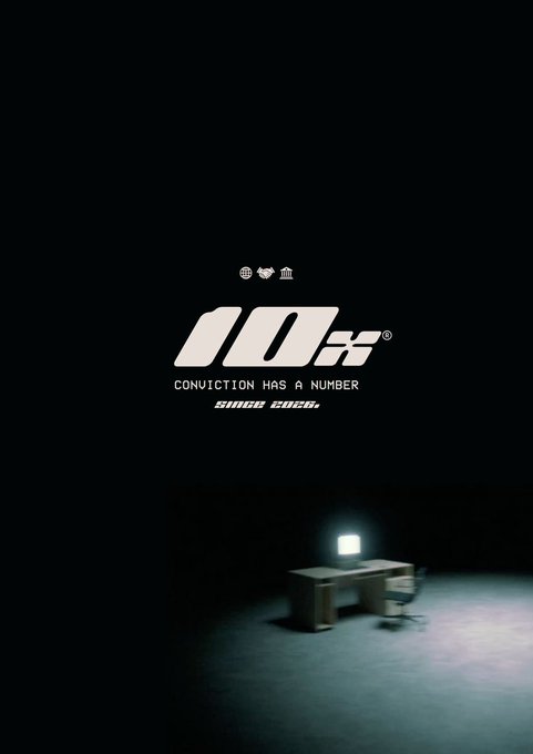 A dark poster features '100 Thieves' logo with the text 'CONVICTION HAS A NUMBER' and 'STAGE 2024', above an image of a desk with a glowing monitor and chair.