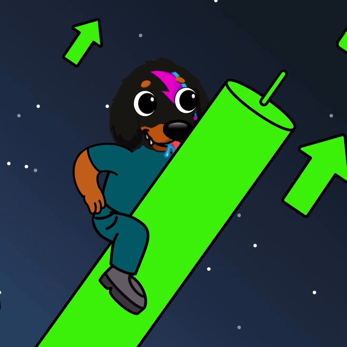 The image features a cartoon dog wearing a blue shirt, sitting atop a green pole with an arrow pointing upwards. The caption of the image reads " Bowie is calling all Dawgs! Drop your funniest, wildest, and most creative memes for a chance to win rewards and flex your creativity across the community." This post encourages users to share their funny or creative meme ideas related to the theme of the cartoon dog sitting on top of the pole.