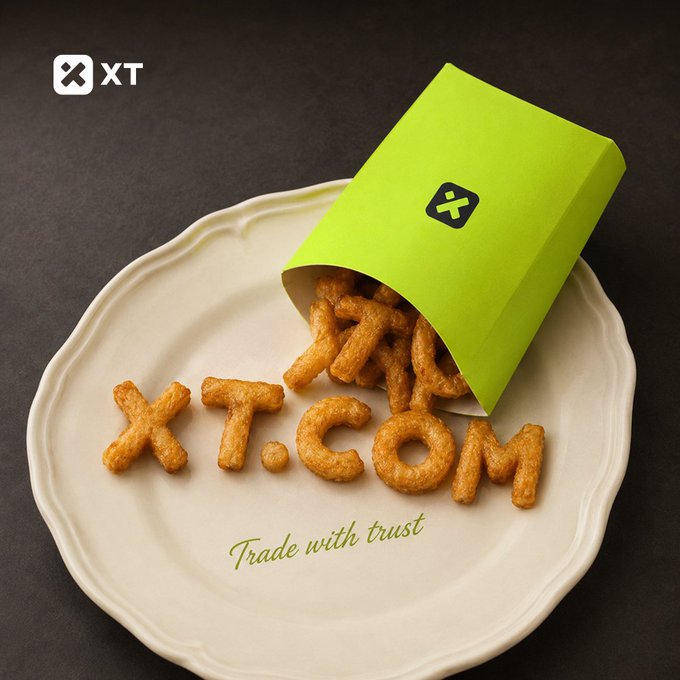 xtxxt posted on this image depicts an advertisement of an order for food products from a company named 'XText'. The ad has text that says "Trade with trust". It seems like the XText company wants you to trade your time, patience and discipline in exchange for some delicious food items. This could be a representation of trusting the market or crypto trading industry rather than having complete control over it.