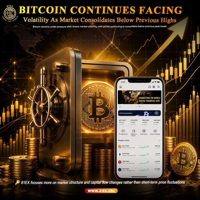 "Bitcoin Continues Facing Volatility As Market Consolidates Below Previous Highs Bitcoin remains under pressure after recent market volatility, with prices continuing to consolidate below previous peak levels. Despite the pullback, traders continue monitoring whether the current". This text is about Bitcoin and how it is doing in relation to other things happening around it. It says that Bitcoin is under pressure but still continues to function. The rest of this post talks about Bitcoin's performance on a market where many Bitcoin prices have decreased.
