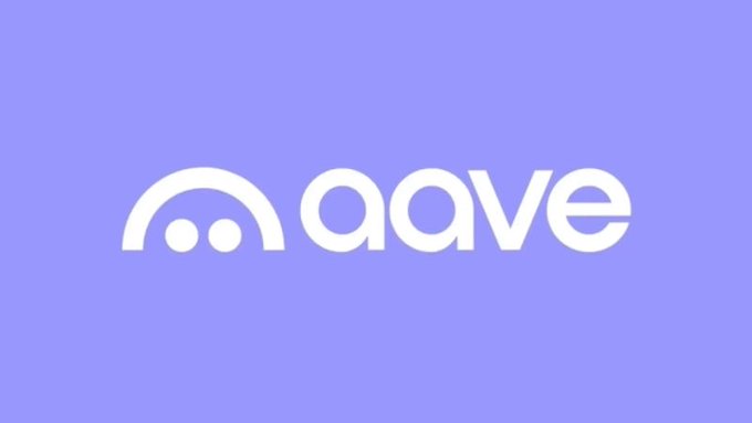 The Aave logo displayed in white on a purple background.