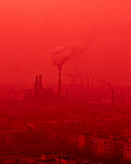 𝗘𝗻𝗱 𝗗𝗮𝘆 𝗖𝗲𝗰𝗲 𝗡𝗲𝗿𝗲 𝗣𝗲𝗴𝗲, a large factory with smoke coming out of it.