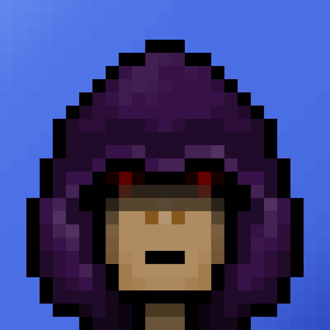 A pixel art character wearing a purple hooded cloak with a simple, stoic face on a light purple background. The image serves as an avatar or profile picture accompanying a post announcing a freshly certified 517 $DERP (1.25x) at Index 90 mining on Robinhood Crypto via Stonkpit.xyz.