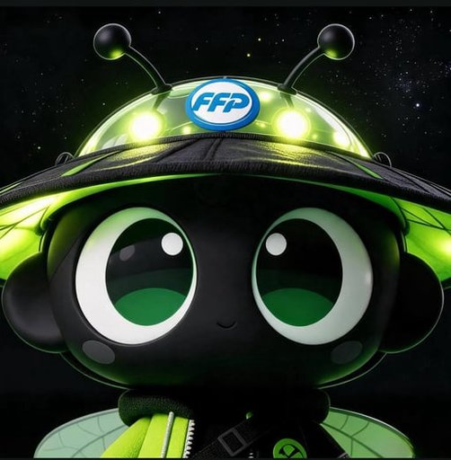 A cute, cartoonish black alien character with large green eyes wears a green UFO-like hat displaying the "FFP" logo against a starry cosmic background.

The image appears unrelated to the post's text content, which discusses cryptocurrency narratives on Solana (#sol) and BSC chains, referencing Bitcoin supply, CZ's commentary, and a Gen Z token avatar with a curly-haired kid in a yellow hoodie.